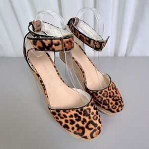 JACK ROGERS WOMENS PALMER ANIMAL PRINT CLOSED TOE WEDGES SIZE 10M